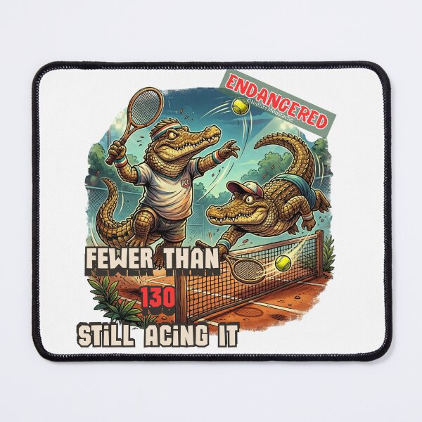 Item preview, Philippine crocodile in danger playing tennis- less than 130 still sailing designed and sold by Nature & Moustaches.