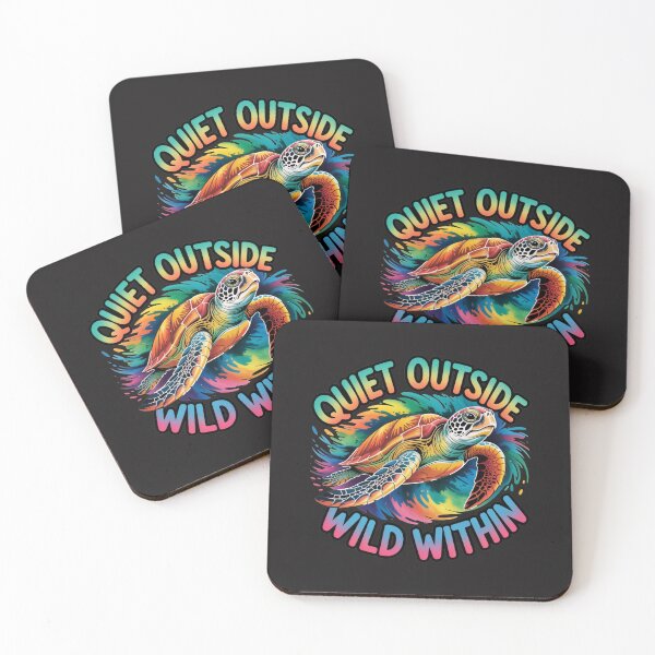 Item preview, Quiet Outside Wild Within Sea Turtle | Colorful Ocean Motivational Illustration designed and sold by RPNdesign.