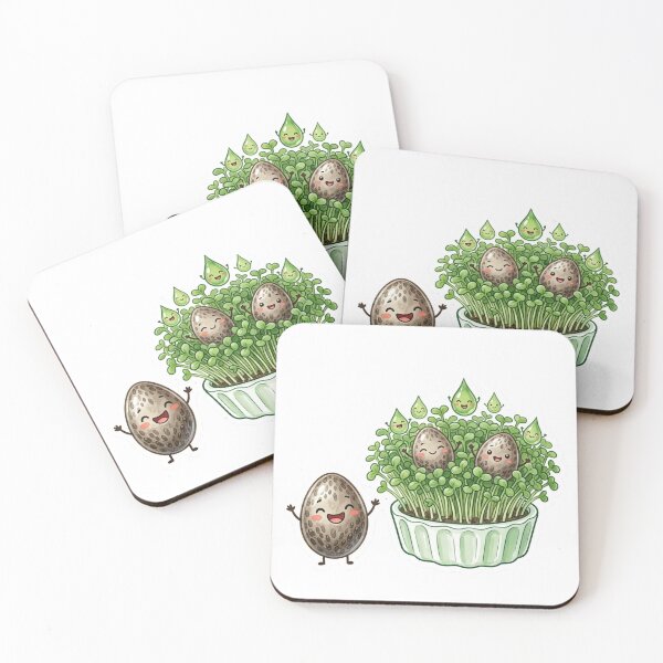 Item preview, Cute Chia Seed and Sprouts Growing Green Superfood Sticker designed and sold by GreenSpiritShop.