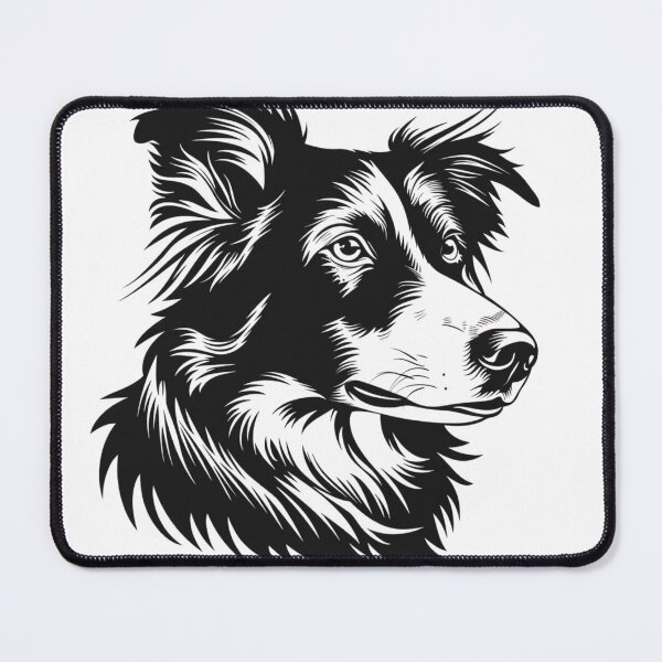 Item preview, Minimalist Border Collie Portrait – Elegant Black and White Dog Art designed and sold by tineldesign.