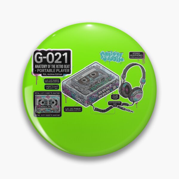 Item preview, RAL Archive G-021: Anatomy of the Retro Beat Portable Cassette Player designed and sold by RewindArtLab.