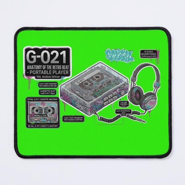 Item preview, RAL Archive G-021: Anatomy of the Retro Beat Portable Cassette Player designed and sold by RewindArtLab.
