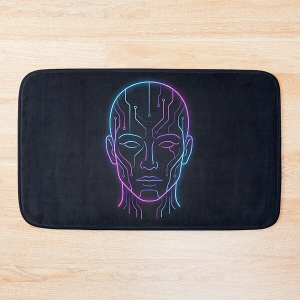 Item preview, Glow of Intelligence - Minimalist Neon AI Circuit Portrait designed and sold by MCV-Designs.