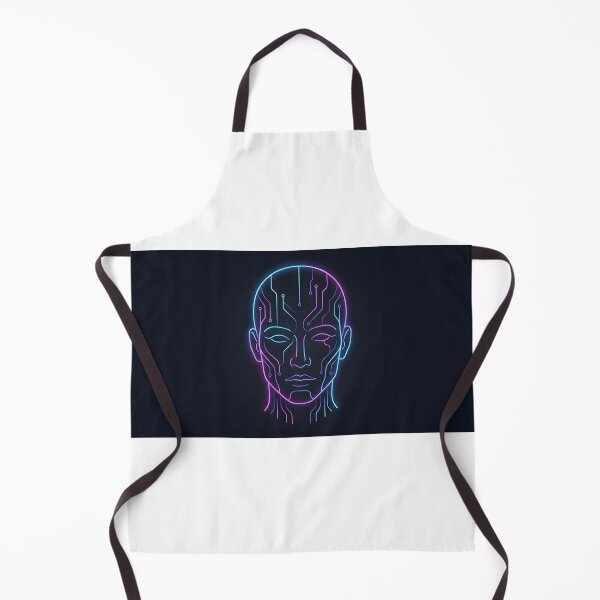 Item preview, Glow of Intelligence - Minimalist Neon AI Circuit Portrait designed and sold by MCV-Designs.