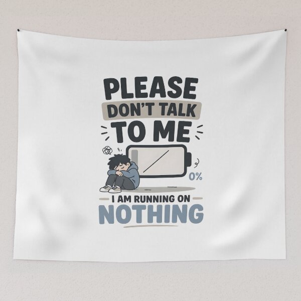 Item preview, Exhausted Introvert Shirt – Please Don’t Talk To Me I Am Running On Nothing Tee, Low Energy Humor Shirt, Social Battery Empty designed and sold by lamiarte.