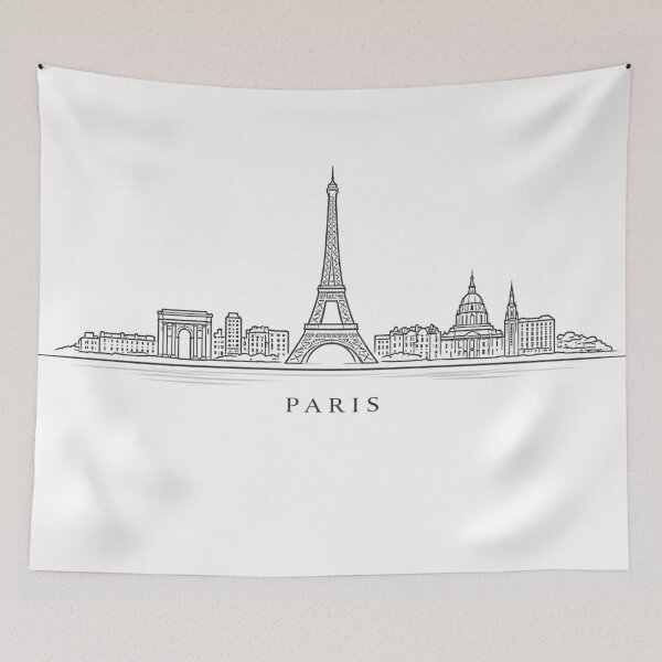 Item preview, Paris skyline line art illustration designed and sold by CLOUTKULT.