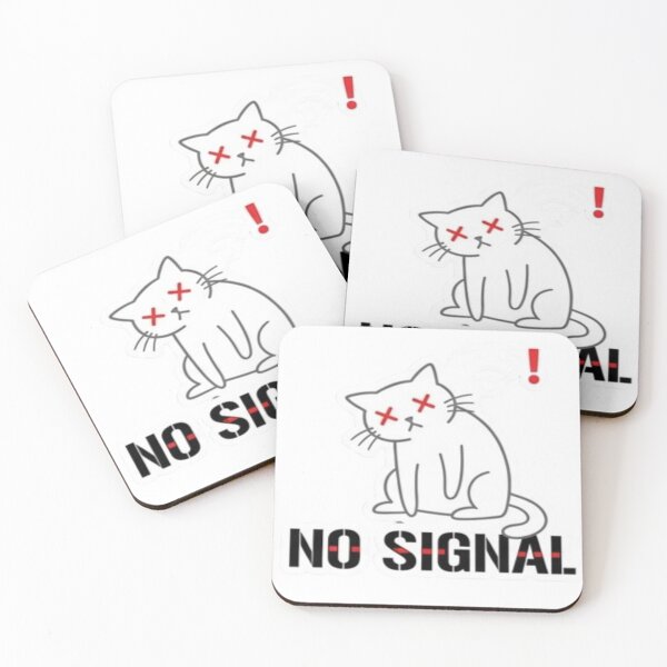 Item preview, No Signal Cat Sticker – Funny Dead Battery Mood Meme designed and sold by Velora Design .
