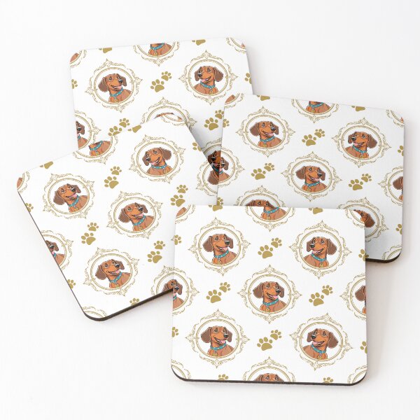 Item preview, Vintage Framed Dachshund Pattern - Elegant Dog Lover Art. designed and sold by KojourinArt.
