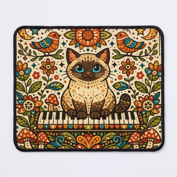 Item preview, Symphony of Whiskers – Folk Cat Harmony designed and sold by ForeverPrintsOK.