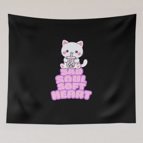 Item preview, Sad Soul Soft Heart – Cute Emotional Cat Design designed and sold by DreamLayerStudio.