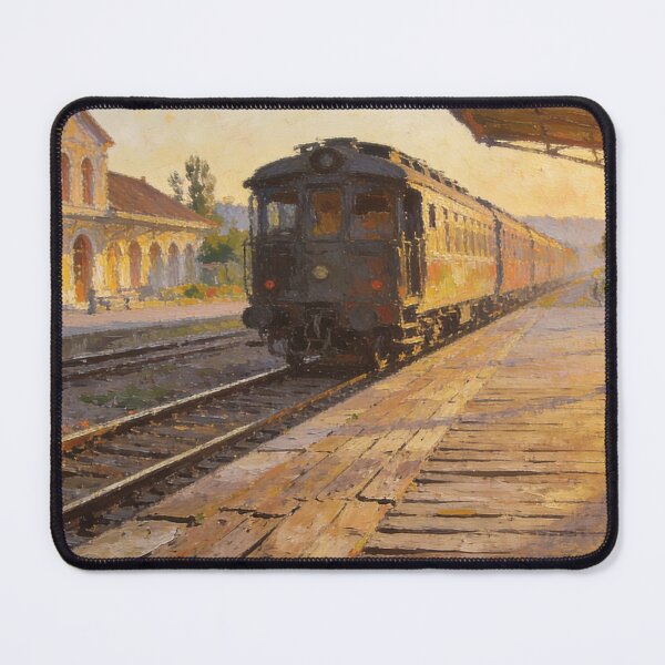 Artikelvorschau, Romantic Railway Journeys in Soft Light, Impressionist Train Station Wall Decor entworfen und verkauft von BlareBlare.