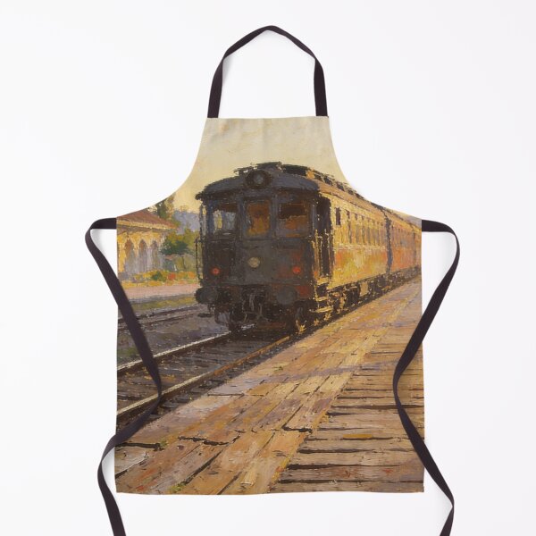 Item preview, Romantic Railway Journeys in Soft Light, Impressionist Train Station Wall Decor designed and sold by BlareBlare.