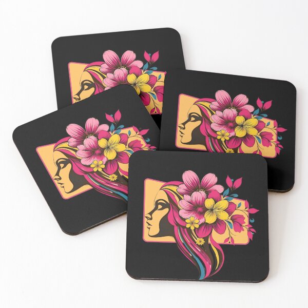 Item preview, Colorful Stylized Woman Portrait with Flowers designed and sold by Szpaku desart .