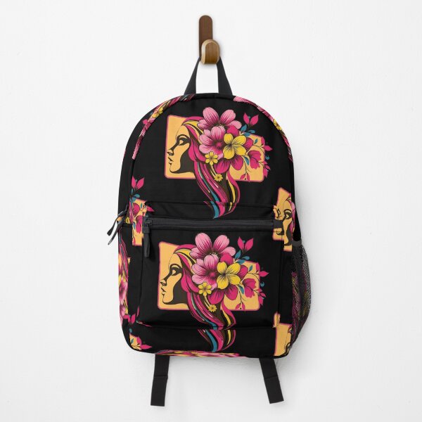 Item preview, Colorful Stylized Woman Portrait with Flowers designed and sold by Szpaku desart .