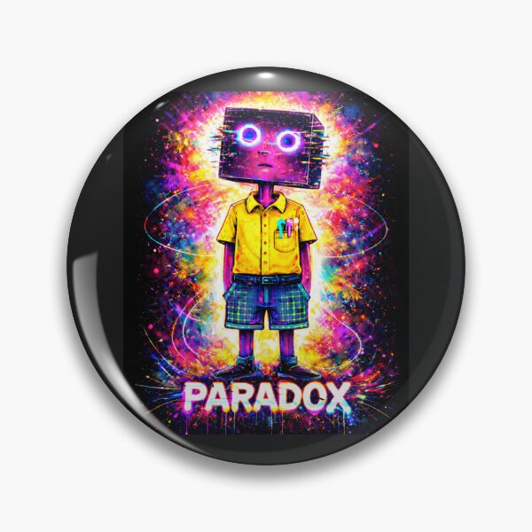 Item preview, Neon Glitch Paradox Robot Boy in Vibrant Explosion designed and sold by ZunZunArt.