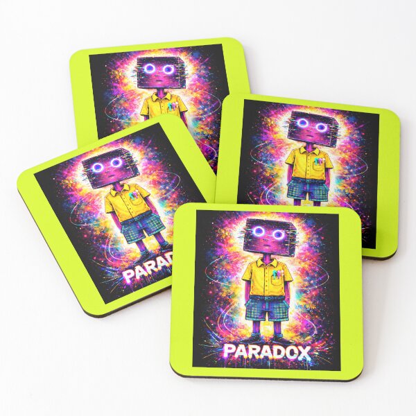 Item preview, Neon Glitch Paradox Robot Boy in Vibrant Explosion designed and sold by ZunZunArt.