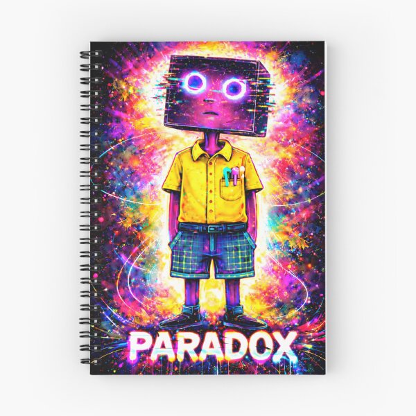 Item preview, Neon Glitch Paradox Robot Boy in Vibrant Explosion designed and sold by ZunZunArt.