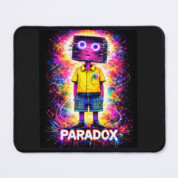 Item preview, Neon Glitch Paradox Robot Boy in Vibrant Explosion designed and sold by ZunZunArt.