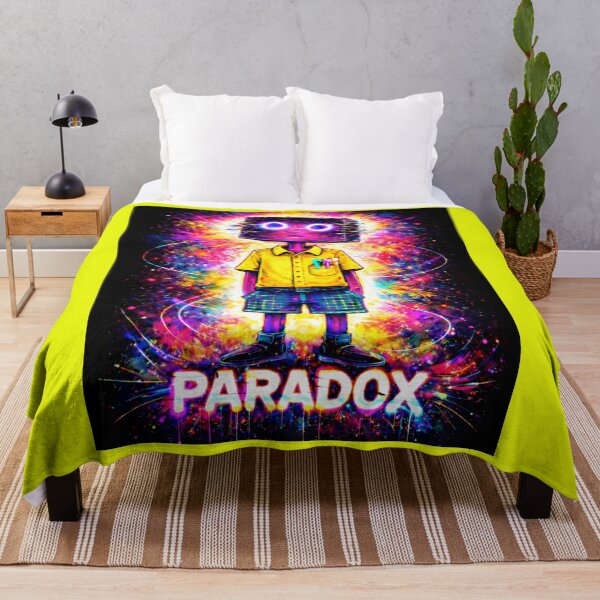 Item preview, Neon Glitch Paradox Robot Boy in Vibrant Explosion designed and sold by ZunZunArt.
