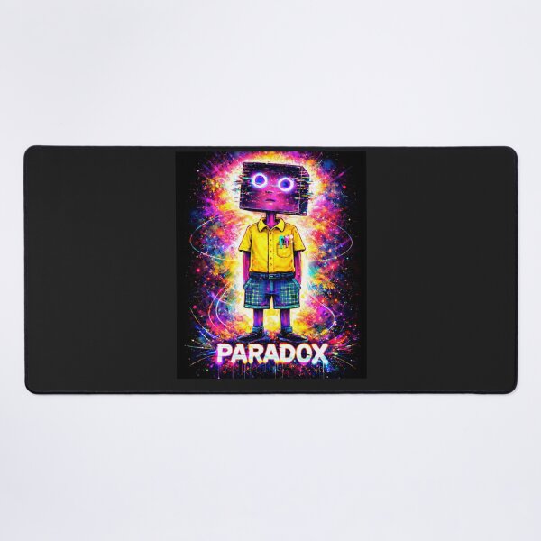 Item preview, Neon Glitch Paradox Robot Boy in Vibrant Explosion designed and sold by ZunZunArt.