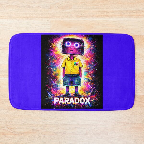Item preview, Neon Glitch Paradox Robot Boy in Vibrant Explosion designed and sold by ZunZunArt.
