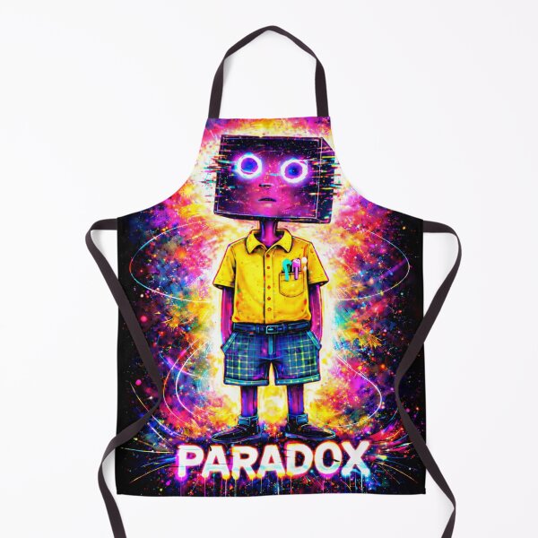 Item preview, Neon Glitch Paradox Robot Boy in Vibrant Explosion designed and sold by ZunZunArt.