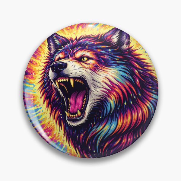 Item preview, Colorful Neon Wolf Sticker designed and sold by MiteiArt.