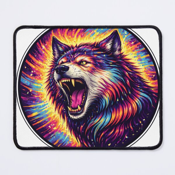 Item preview, Colorful Neon Wolf Sticker designed and sold by MiteiArt.