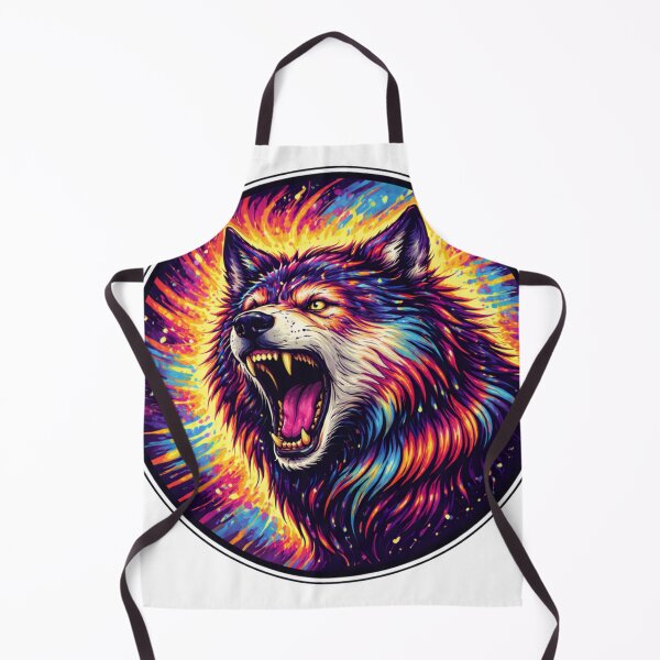 Item preview, Colorful Neon Wolf Sticker designed and sold by MiteiArt.