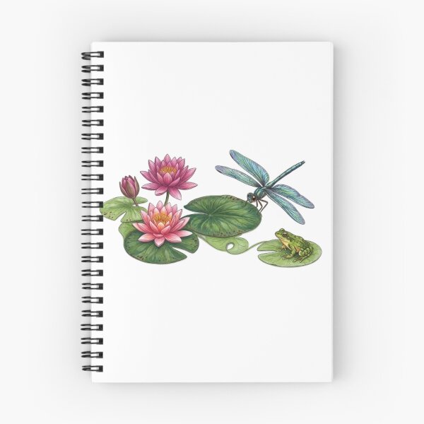 Item preview, Colorful Water Lily Ecosystem with Dragonfly and Frog designed and sold by NoriudaR.