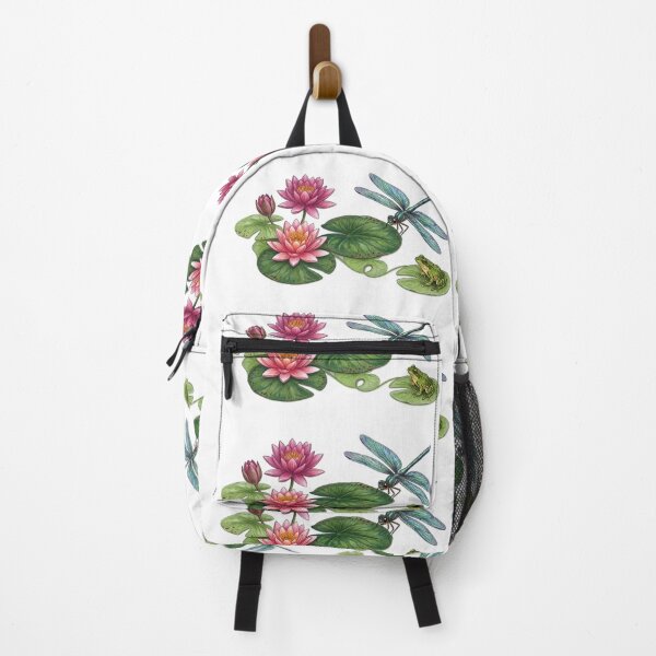 Item preview, Colorful Water Lily Ecosystem with Dragonfly and Frog designed and sold by NoriudaR.