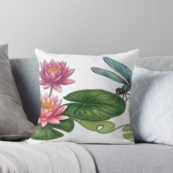 Item preview, Colorful Water Lily Ecosystem with Dragonfly and Frog designed and sold by NoriudaR.