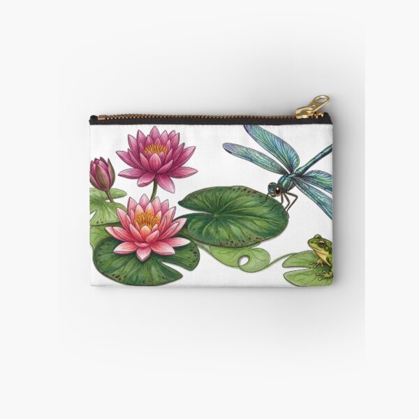 Item preview, Colorful Water Lily Ecosystem with Dragonfly and Frog designed and sold by NoriudaR.