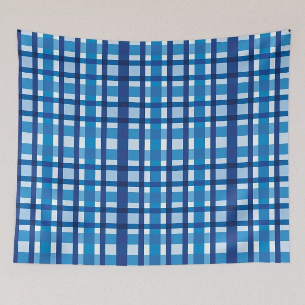 Item preview, clear water blue plaid designed and sold by Feral Lines Studio .