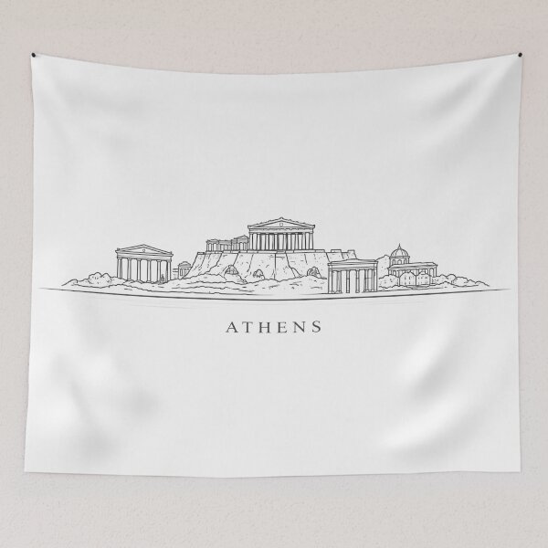 Item preview, Athens Acropolis Line Art Illustration designed and sold by CLOUTKULT.