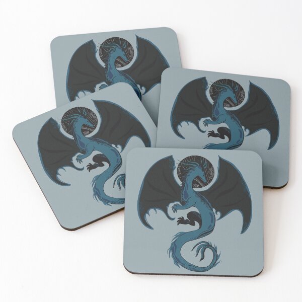 Item preview, Dark Blue Moon Dragon - Fantasy, Bookish designed and sold by Sophie Elaina Designs.