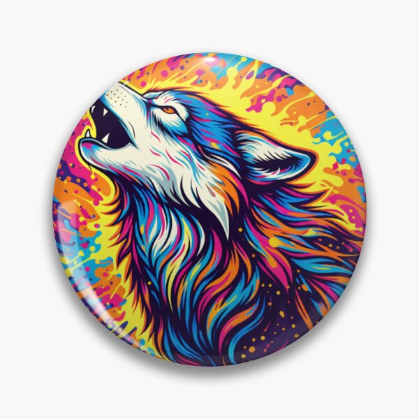 Item preview, Colorful Neon Wolf Sticker designed and sold by MiteiArt.