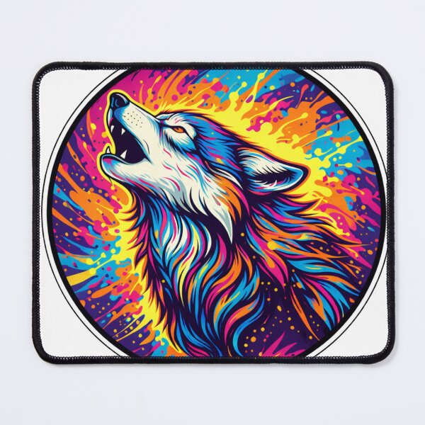 Item preview, Colorful Neon Wolf Sticker designed and sold by MiteiArt.
