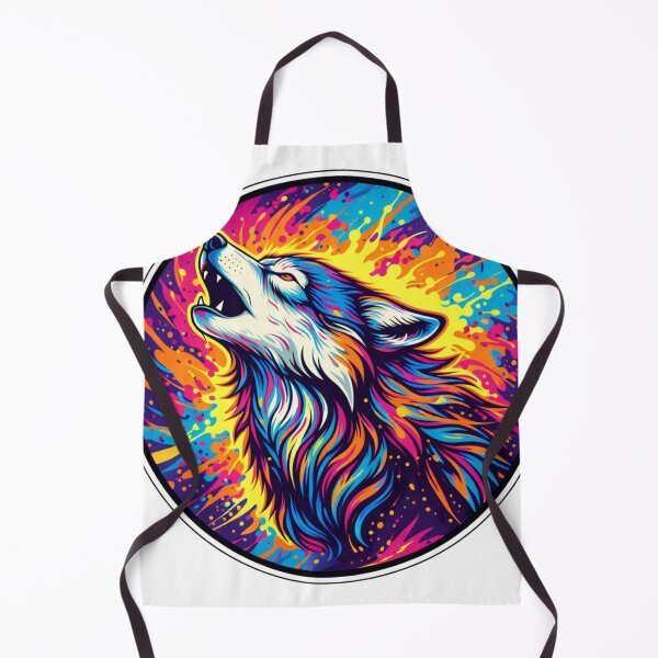 Item preview, Colorful Neon Wolf Sticker designed and sold by MiteiArt.