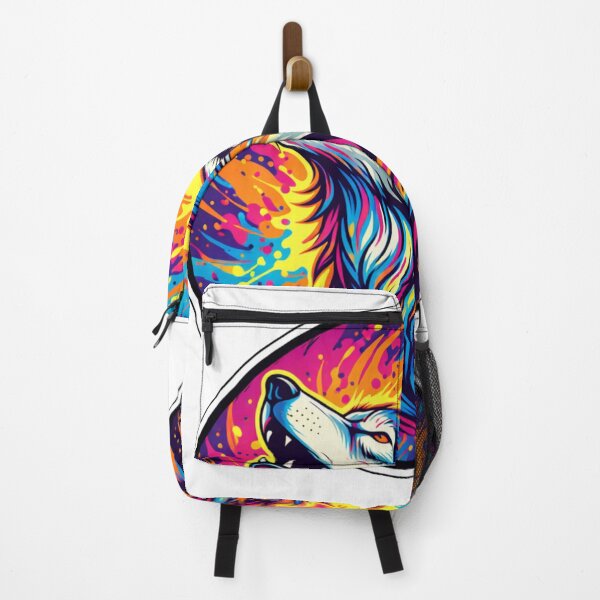 Item preview, Colorful Neon Wolf Sticker designed and sold by MiteiArt.