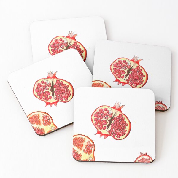 Item preview, Vibrant red pomegranate fruit illustration designed and sold by OCHREandEARTH.