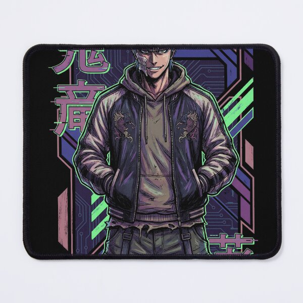 Item preview, Grimmjow Bleach Unzipped Black Shirt Street Style Vaporwave Portrait designed and sold by Senpaiwaves.