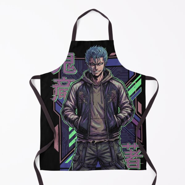 Item preview, Grimmjow Bleach Unzipped Black Shirt Street Style Vaporwave Portrait designed and sold by Senpaiwaves.