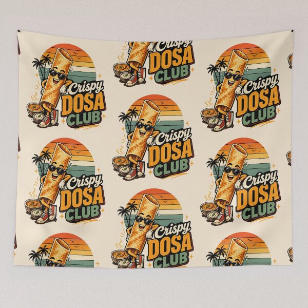 Item preview, Crispy Dosa Club – Cute Indian Food Retro Kawaii Design | Funny South Indian Food Lover Graphic designed and sold by Globalcitytees.