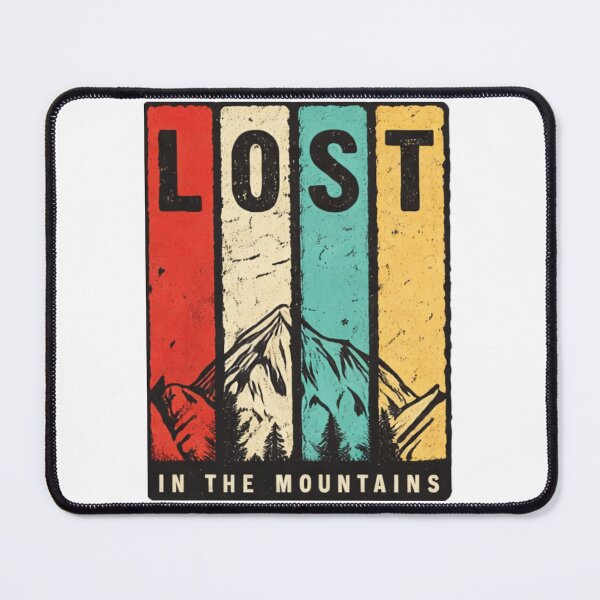Item preview, Lost in the Mountains Vintage Retro T-Shirt Design | Adventure Nature Typography Sticker designed and sold by IconicDesignsXd.