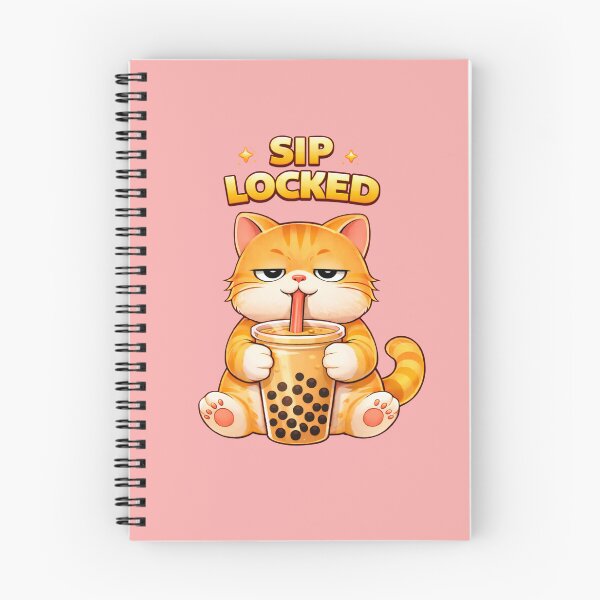 Item preview, Sip Locked Funny Cat Bubble Tea Meme Cute Chonky Orange Cat Boba Lover Humor Sticker designed and sold by Mindworx21.