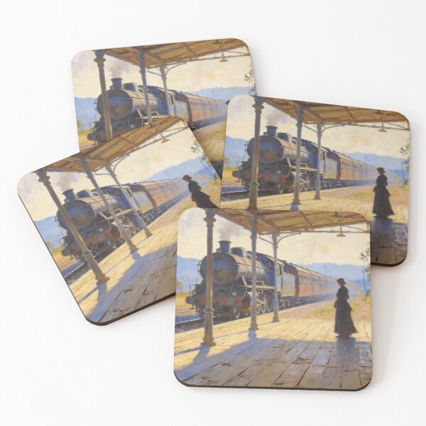 Item preview, Vintage Train & Platform Views, Dreamy Impressionism Artwork designed and sold by BlareBlare.
