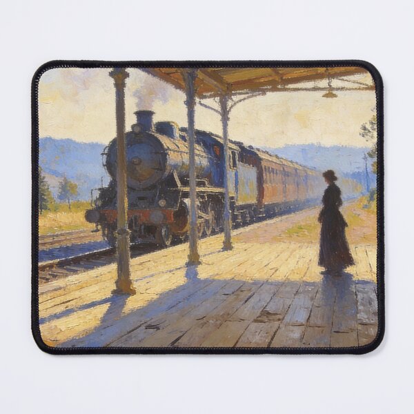 Item preview, Vintage Train & Platform Views, Dreamy Impressionism Artwork designed and sold by BlareBlare.