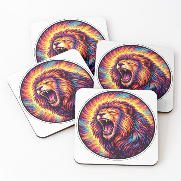 Item preview, Colorful Neon Lion Sticker designed and sold by MiteiArt.