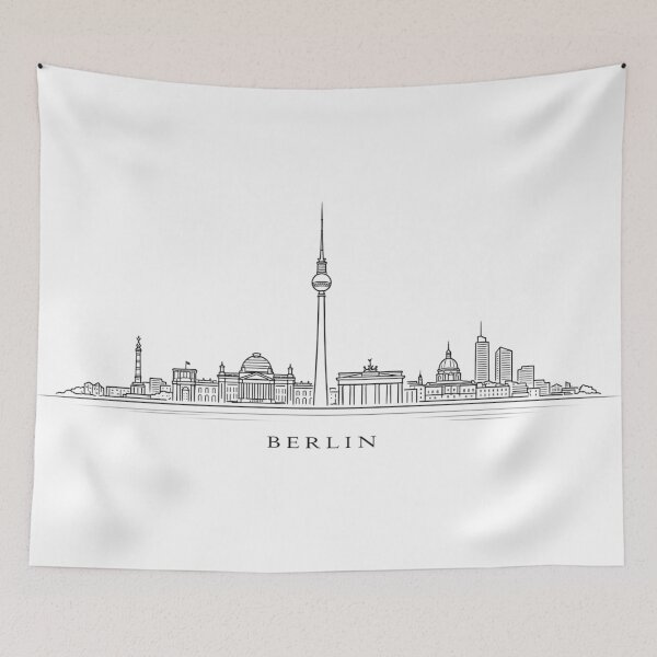 Artikelvorschau, Berlin Skyline Line Art Illustration entworfen und verkauft von CLOUTKULT.